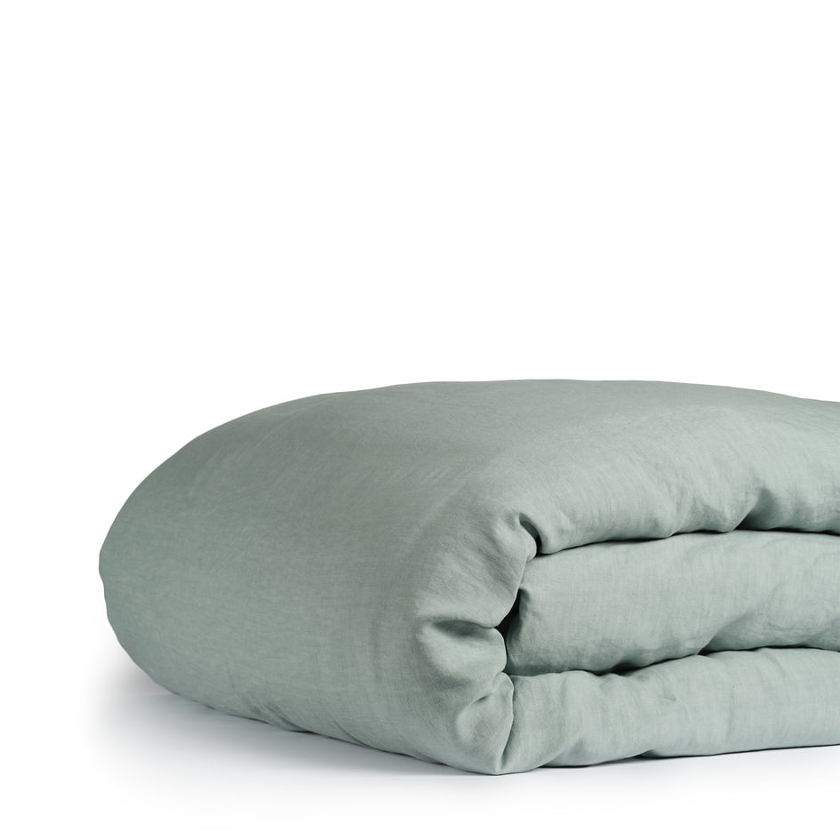 Tela Linen Duvet Cover in Ash Gray Image 1