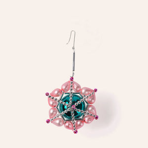 Large Star Ornament in Pink/Silver/Blue