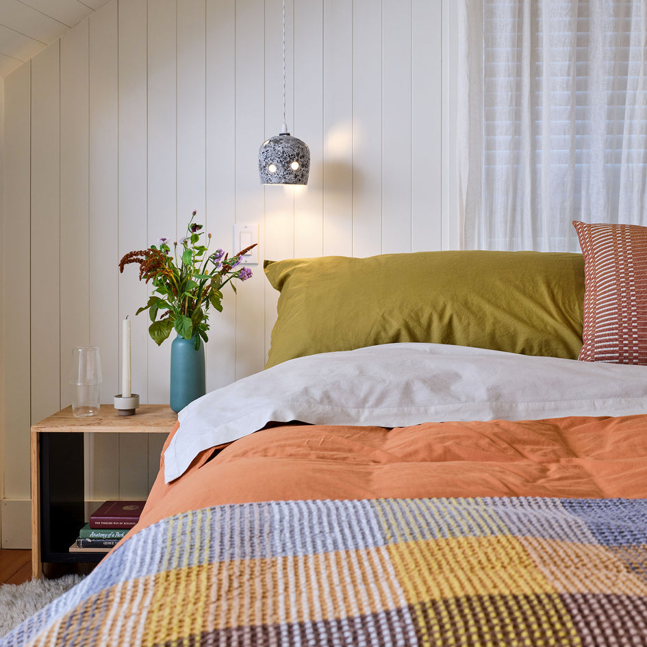 Percale Cotton Duvet Cover in Coccio Brown Image 5