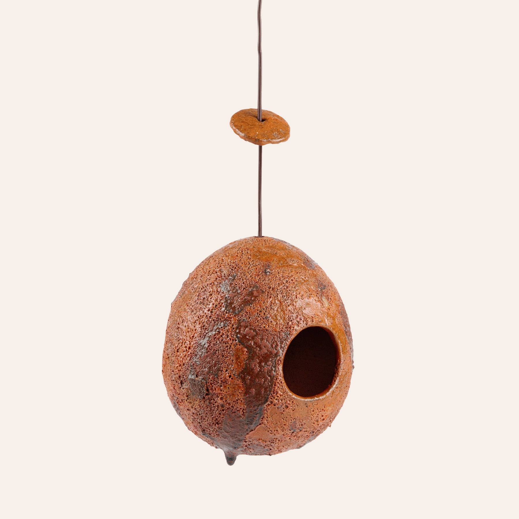 Ceramic Birdhouse in Orange