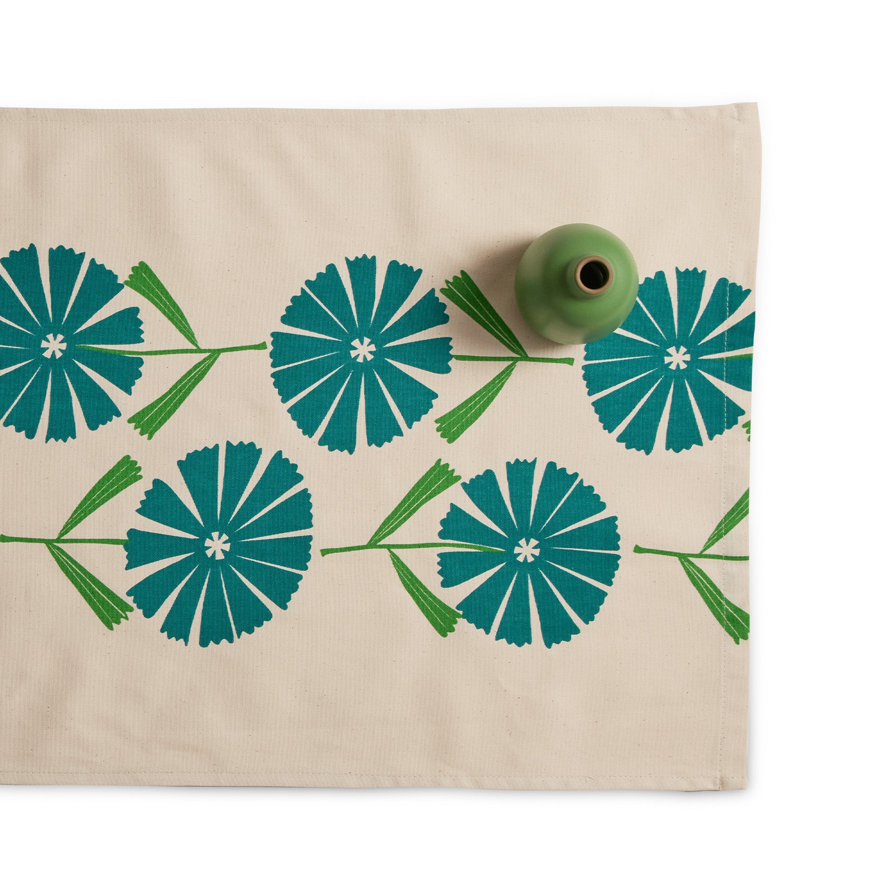 Flourish Table Runner in Teal Zoom Image 1