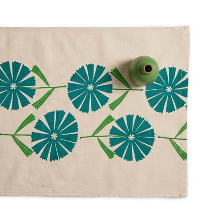 Flourish Table Runner in Teal
