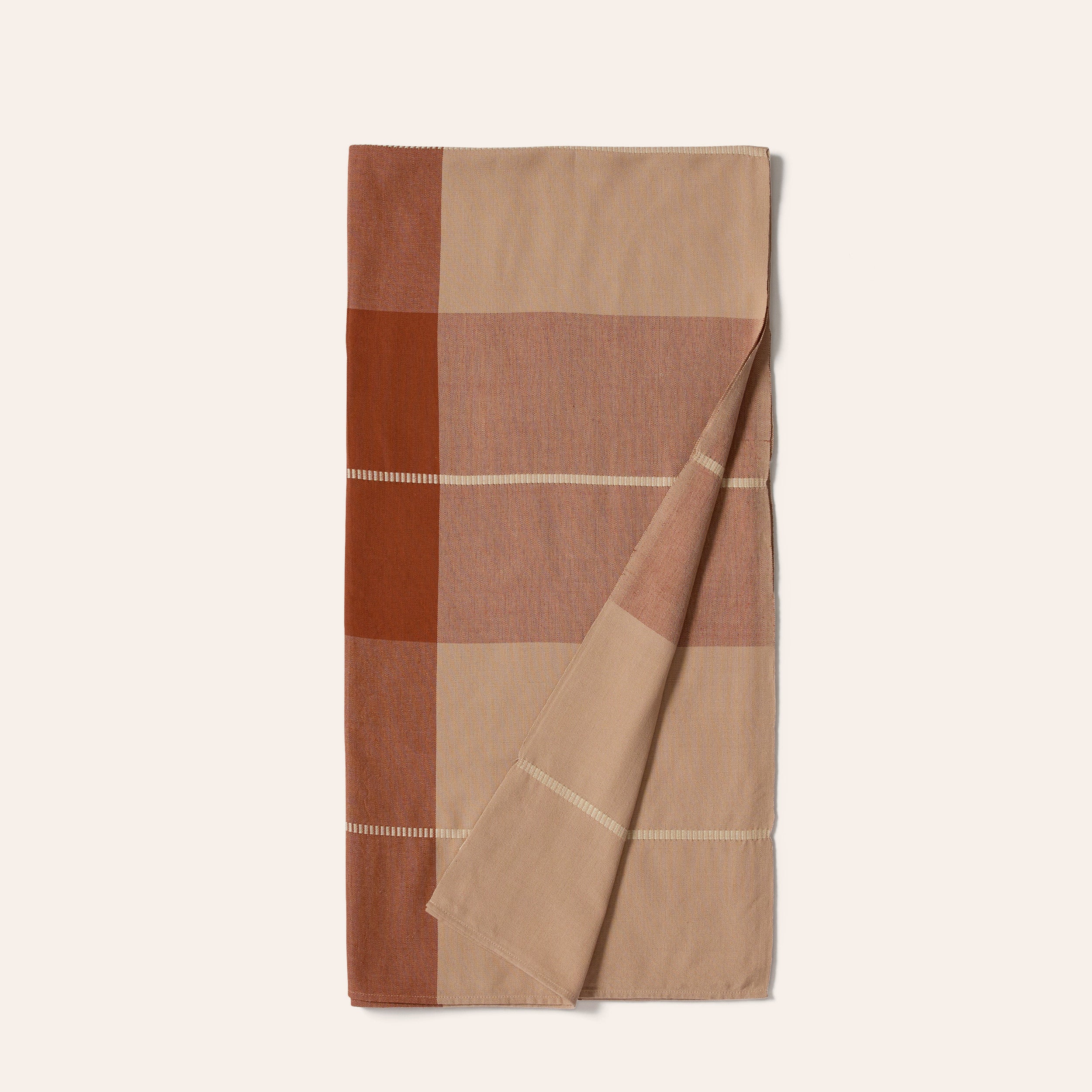 Oversized Check Tablecloth in Dune