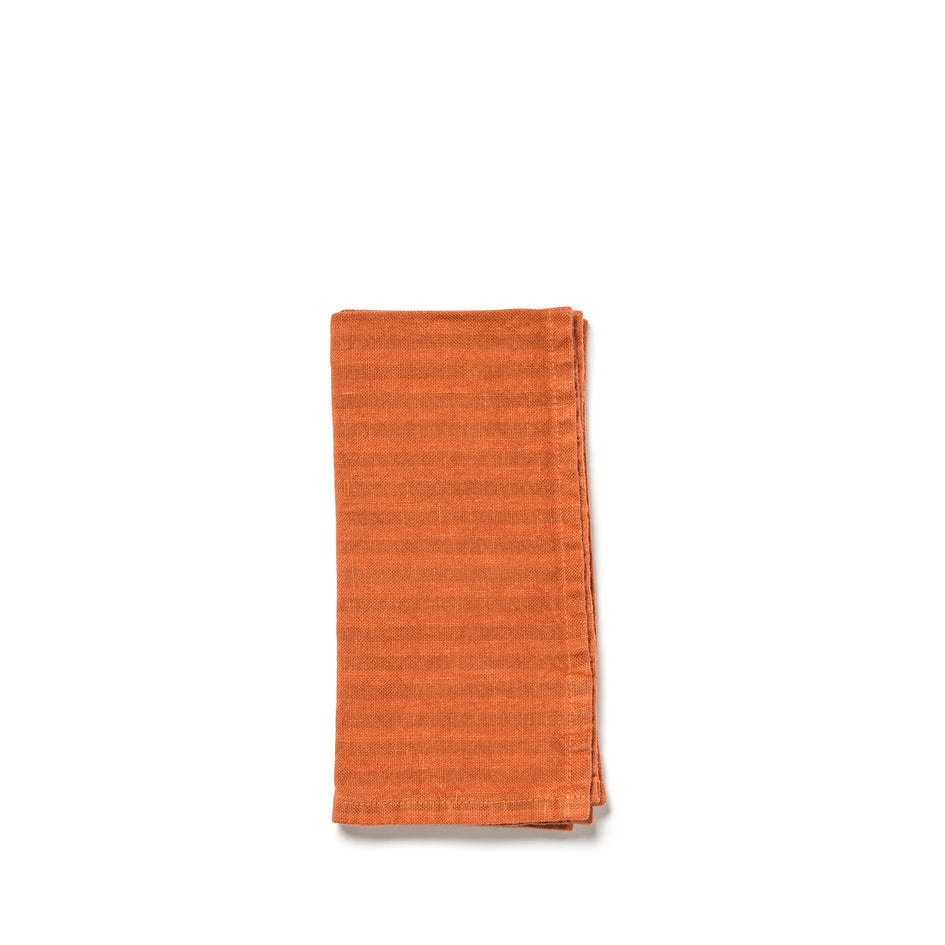 Irish Linen Striped Napkin in Tomato Image 1