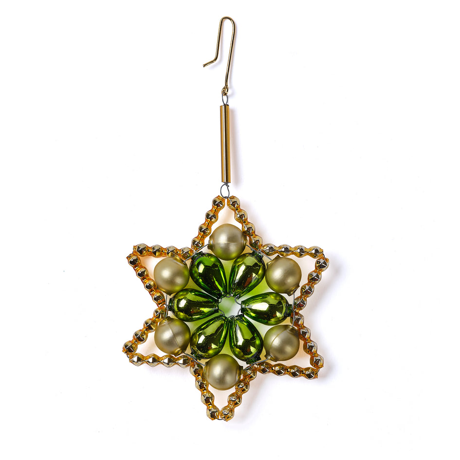 Star Ornament in Gold/Green Image 1