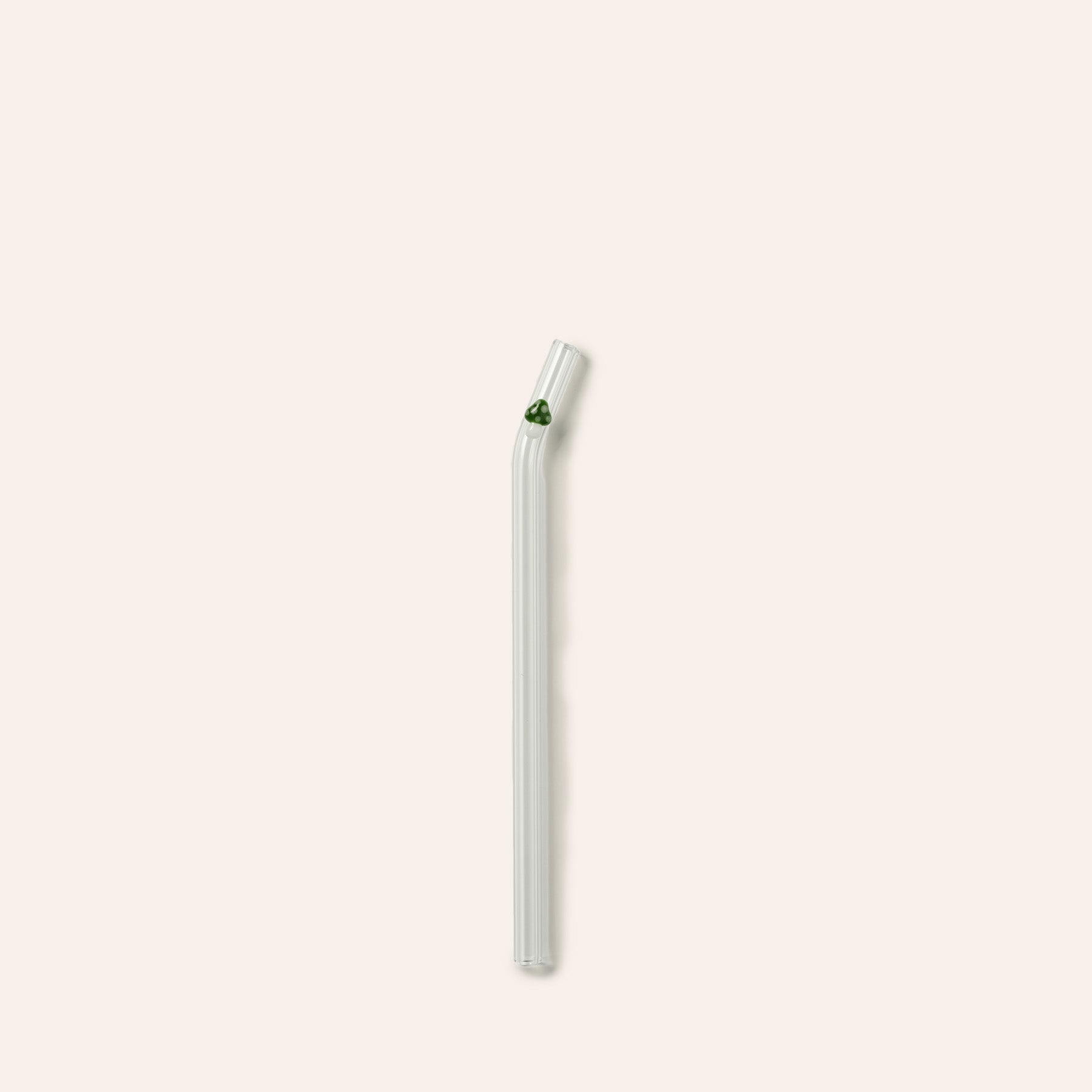 Green Mushroom Curved Straw