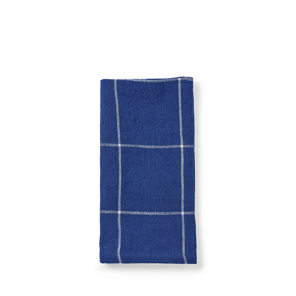 Windowpane Napkin in Cobalt Blue Image 1