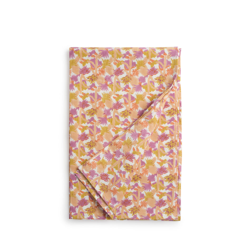 Block Print Tablecloth in Pink Image 1