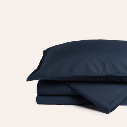 Percale Cotton Sheet Set in Distant Blue