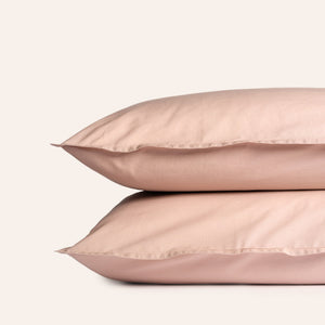 Percale Cotton Pillowcase in Cameo Pink (Set of 2)