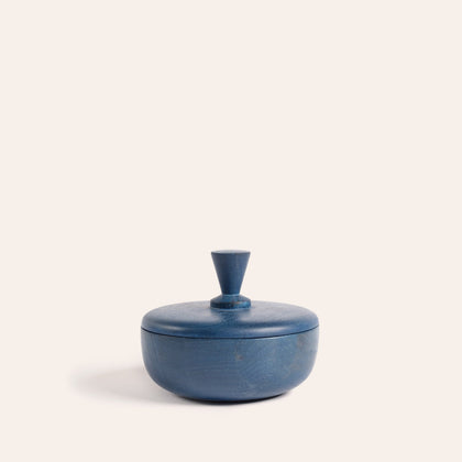 Wide Container with Triangle Lid in Denim