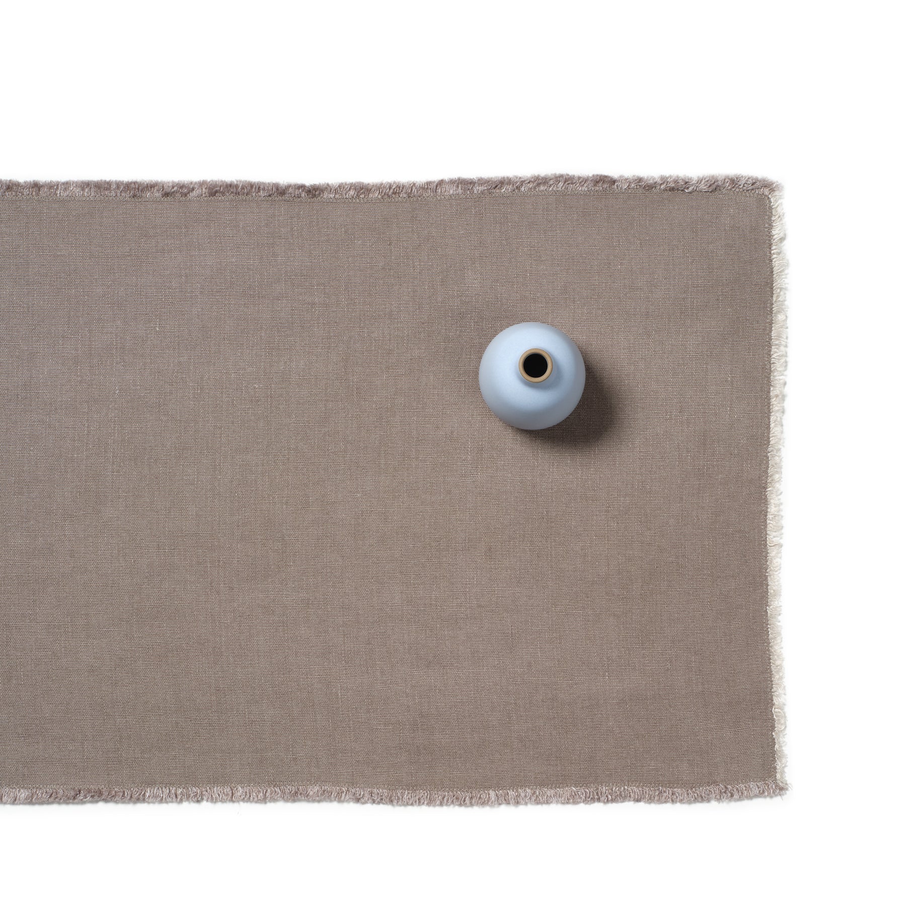 Hopsack Linen Runner in Warm Grey Zoom Image 1