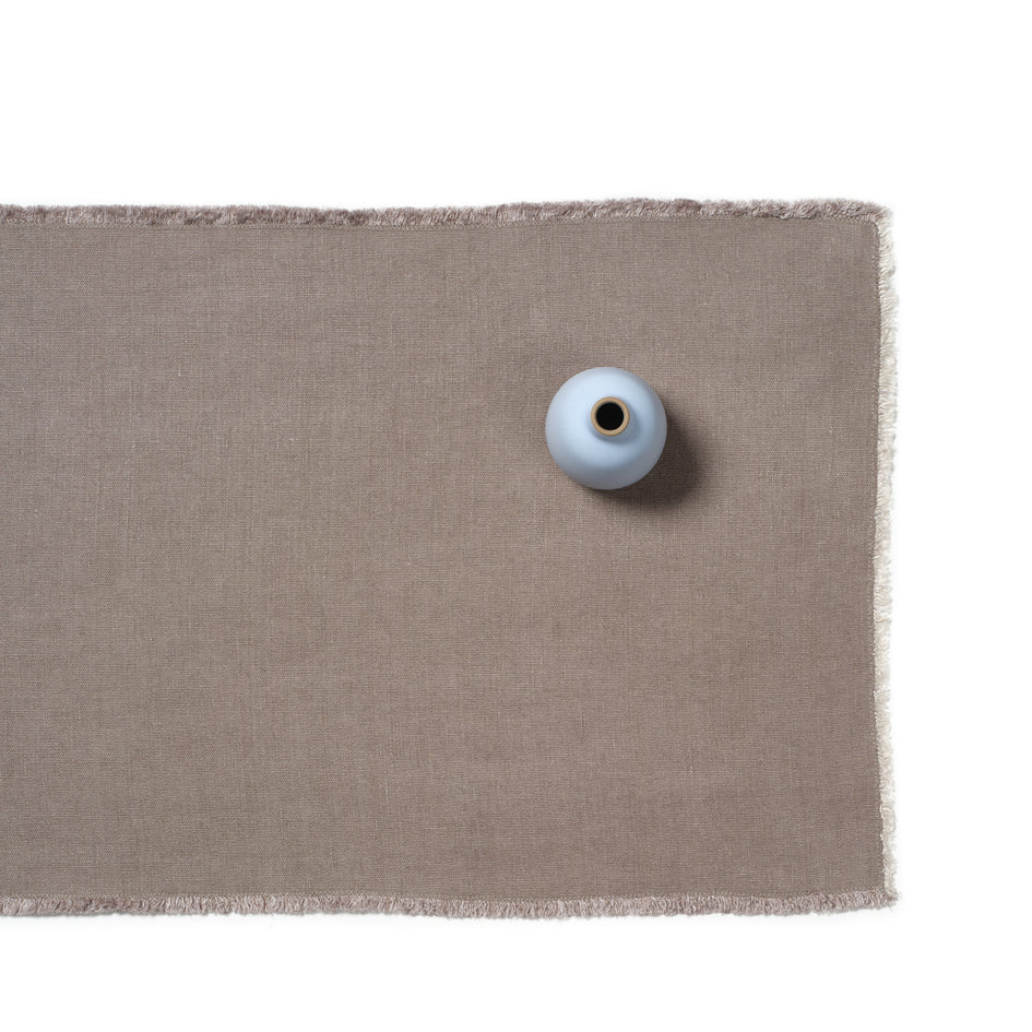 Hopsack Linen Runner in Warm Grey Image 1
