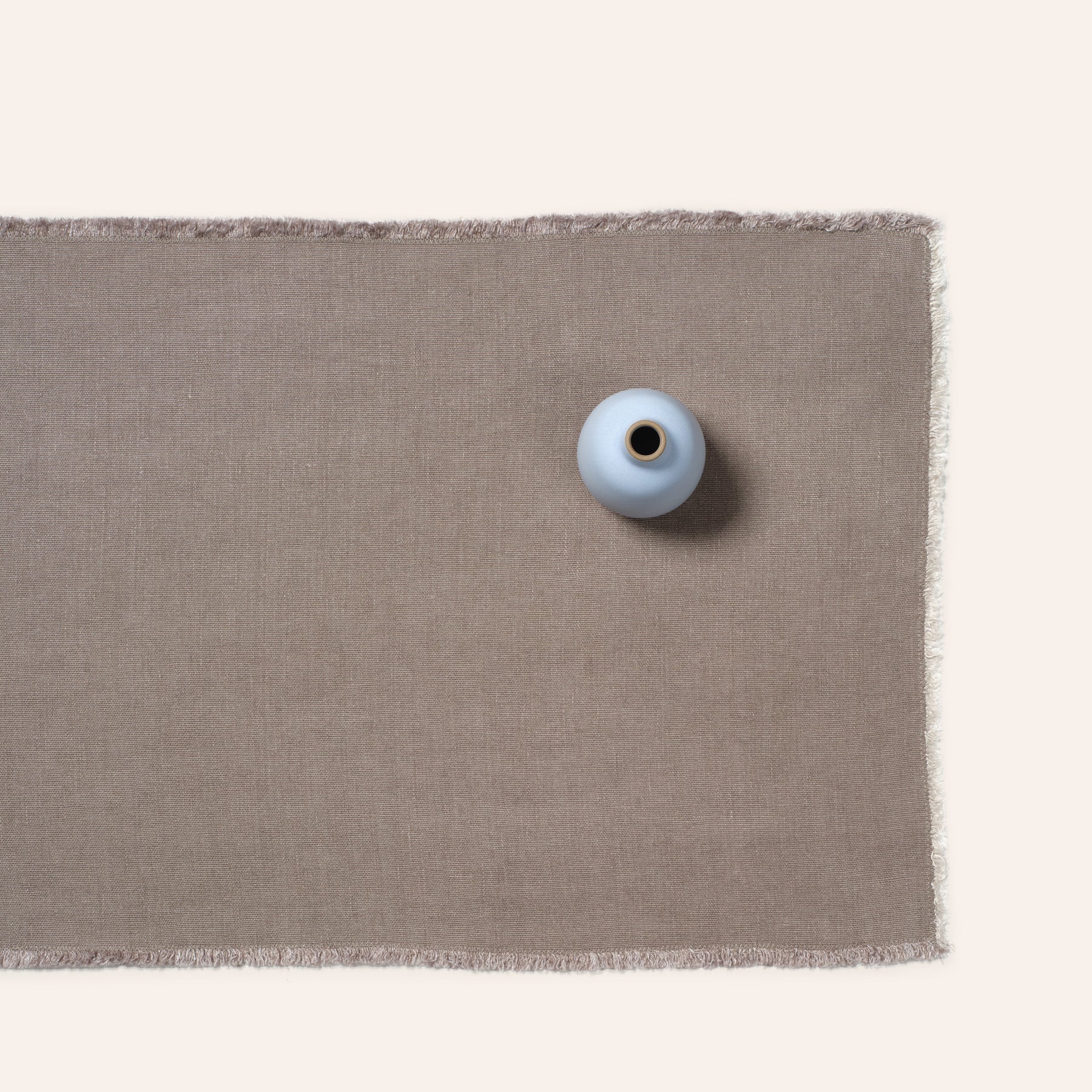 Hopsack Linen Runner in Warm Grey