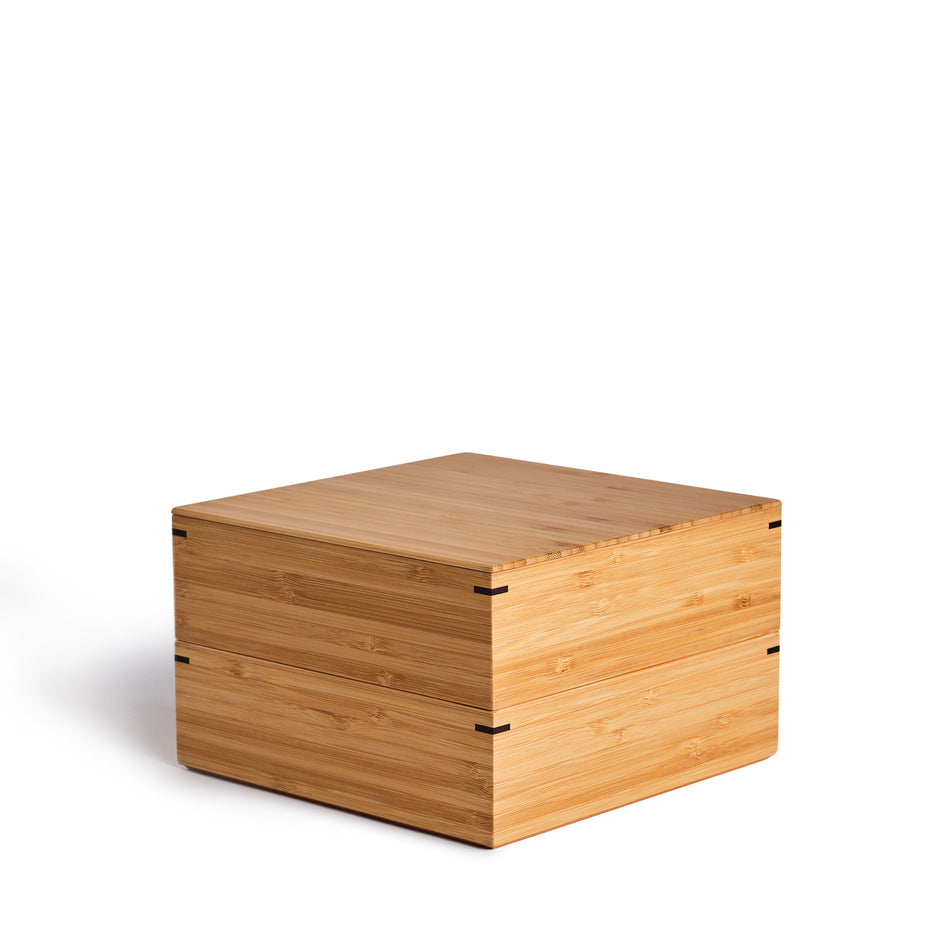 Large Two-Tiered Square Lunch Box Image 1