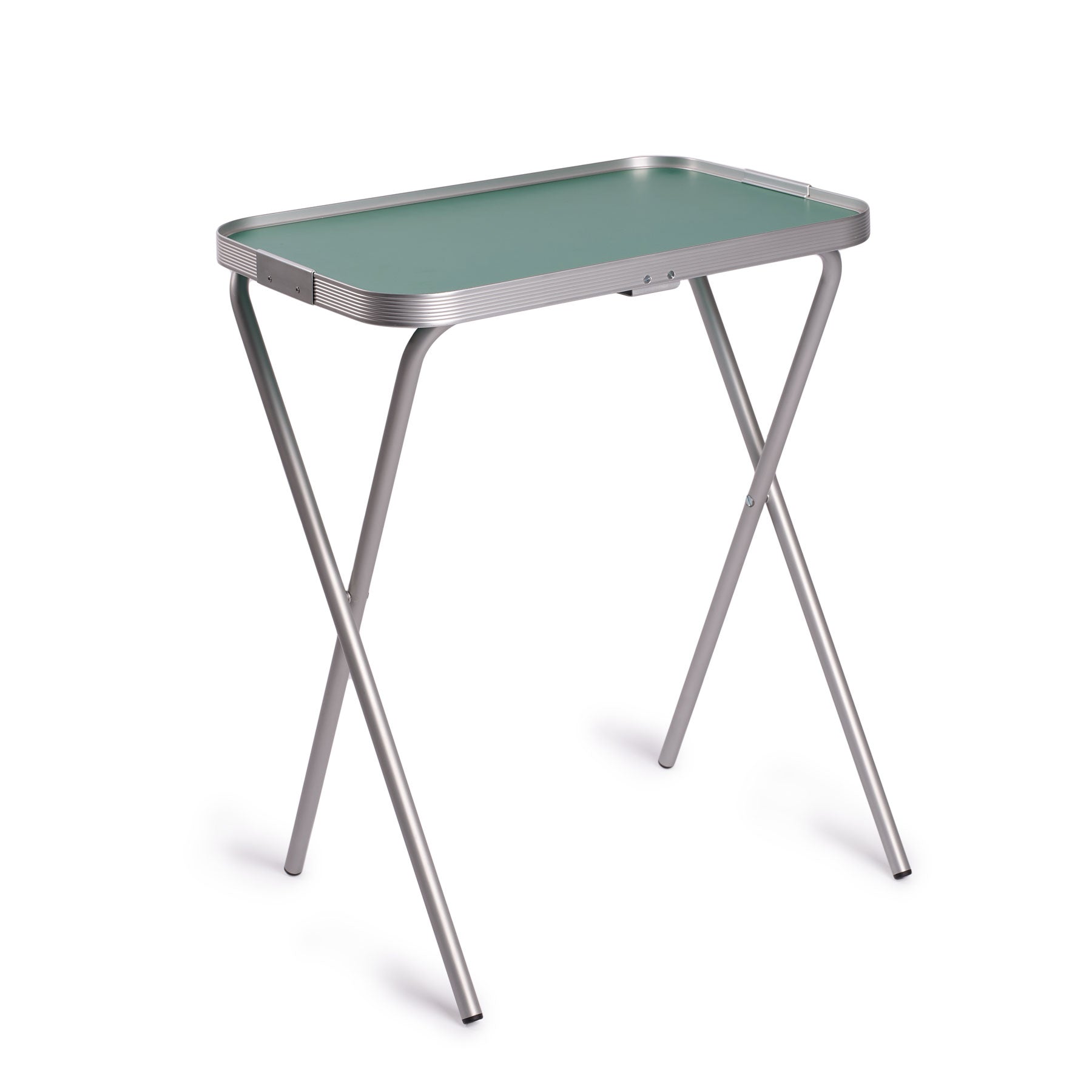 Folding Tray Table in Mint Green & Silver Zoom Image 1