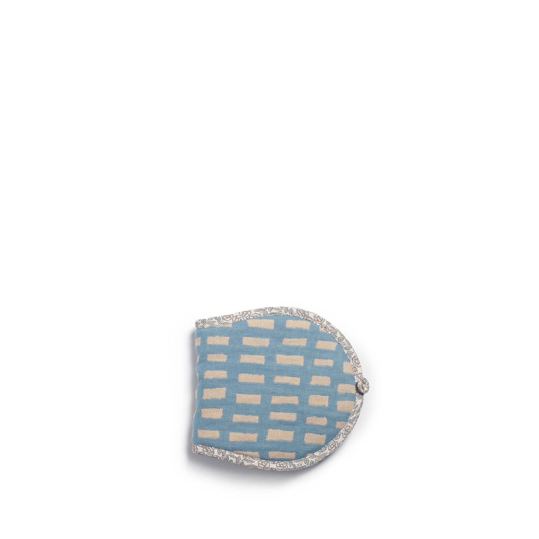 Sora Check Pot Holder in Blue Zoom Image 1