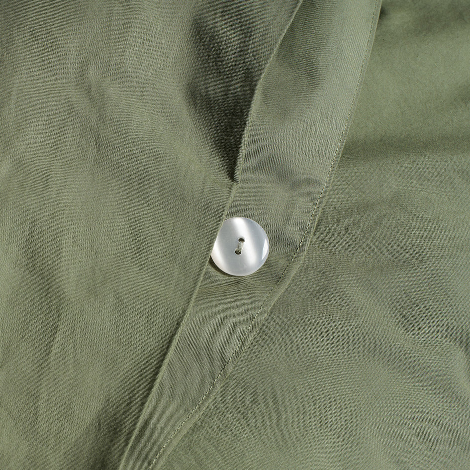 Percale Cotton Duvet Cover in Olive Buff Image 1