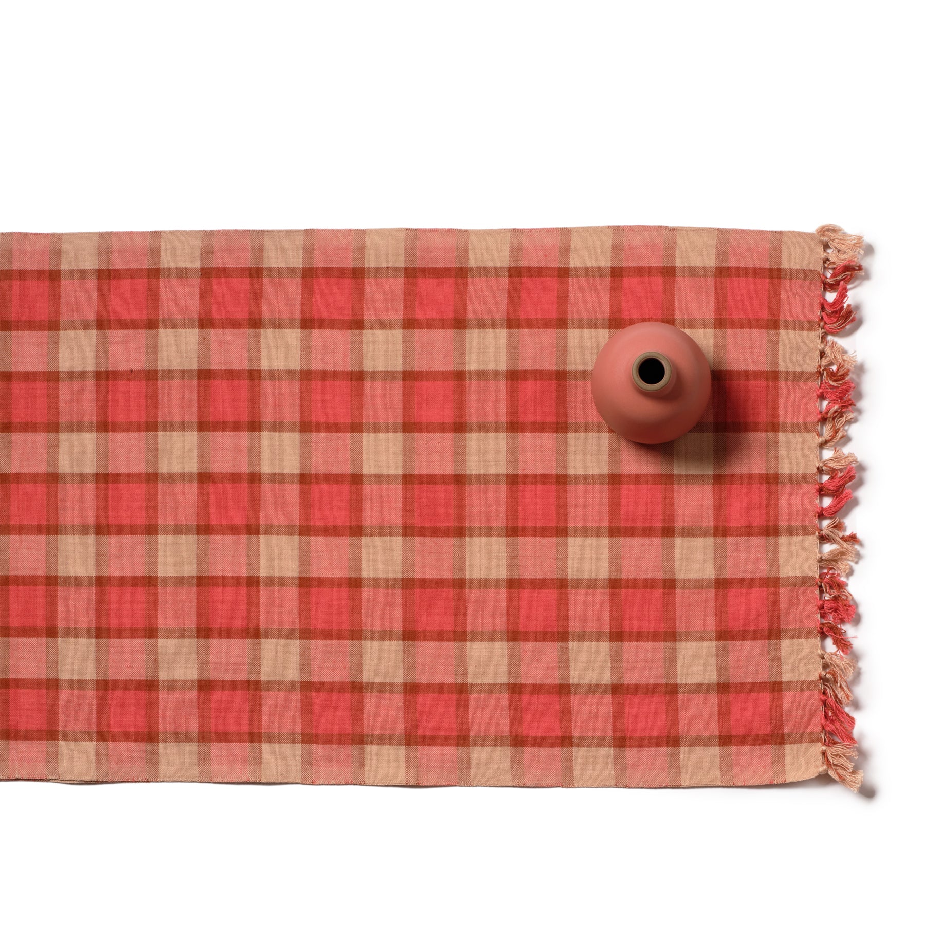 Court Plaid Table Runner in Melon Zoom Image 1