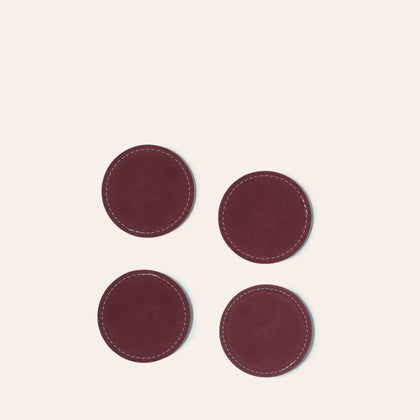Suede Coaster in Eggplant (Set of 4)