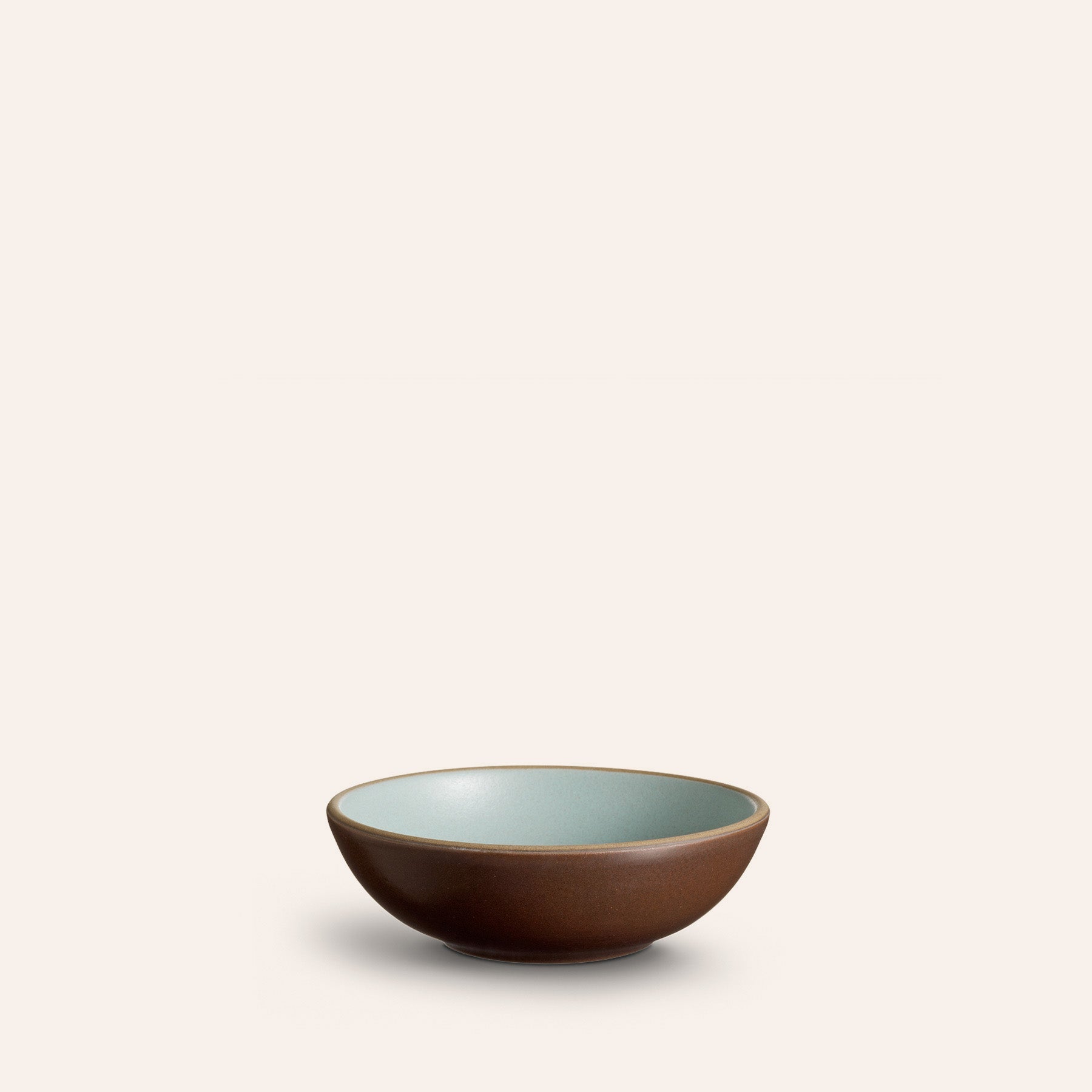 Dessert Bowl in Aqua / Chocolate Brown