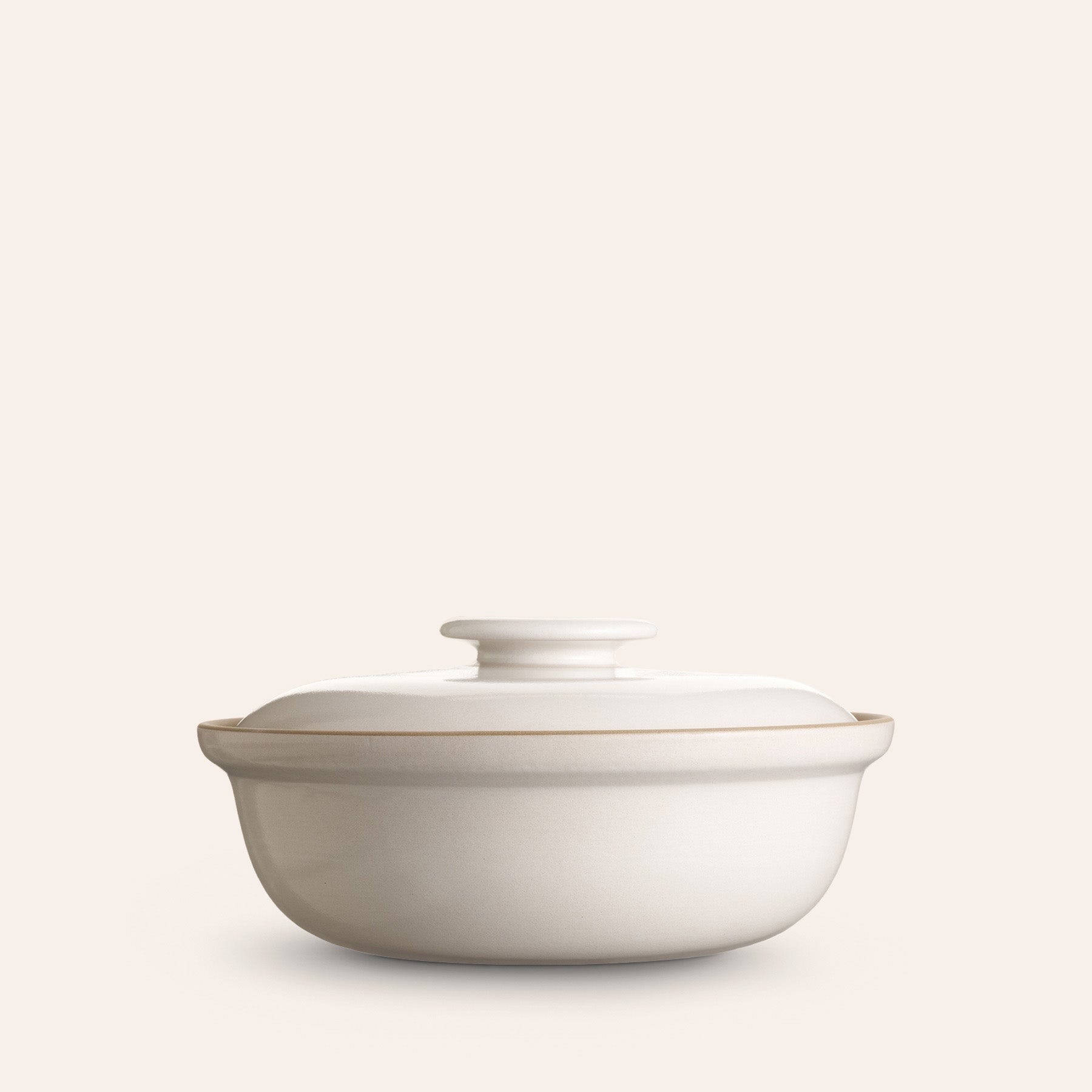 Large Covered Serving Dish in Opaque White