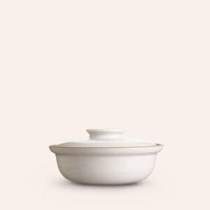 Medium Covered Serving Dish in Opaque White