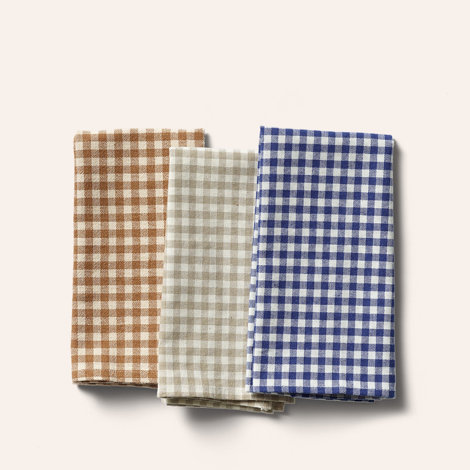 Organic Cotton Gingham Napkins (Set of 4) in Cafe