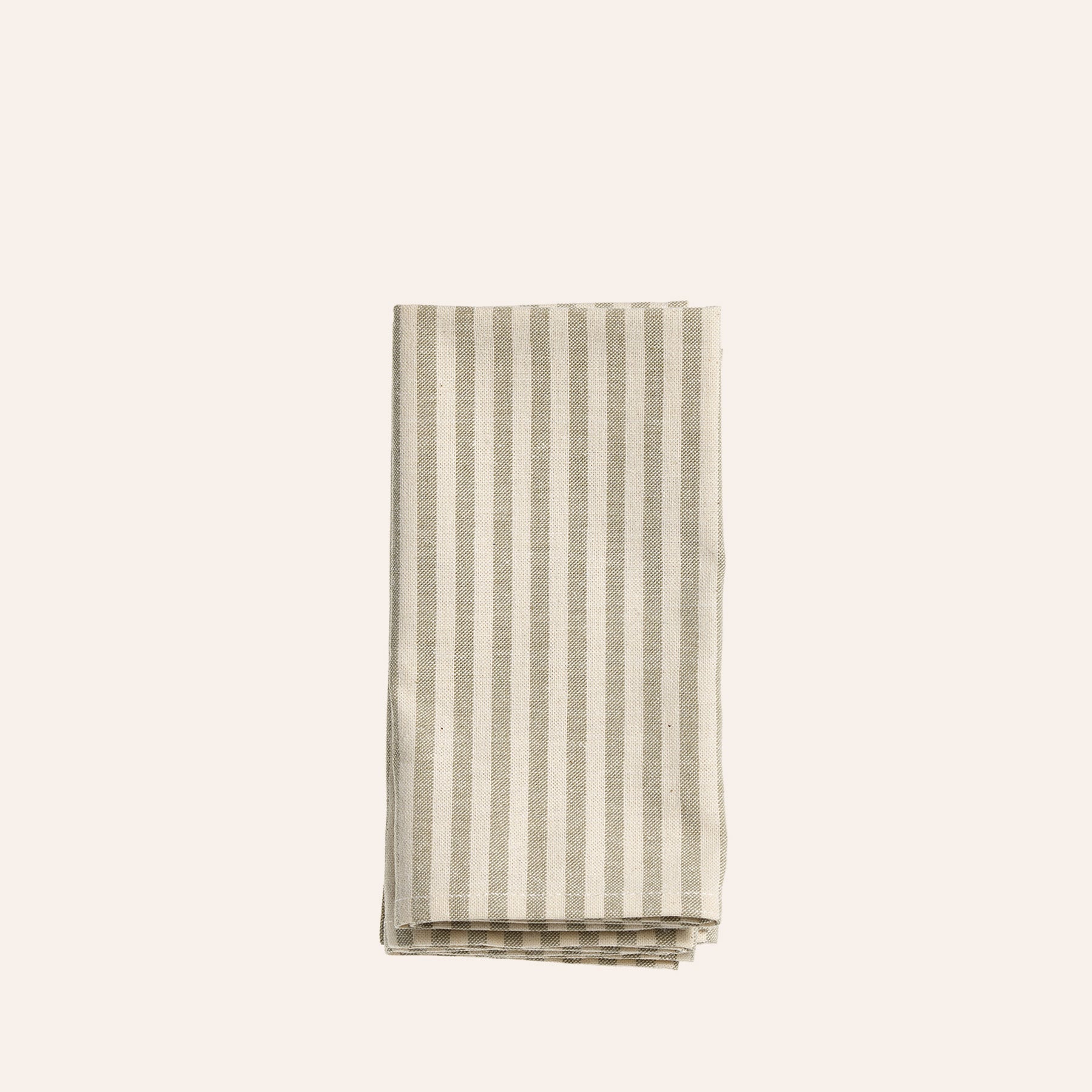 Organic Cotton Ticking Stripe Napkins (Set of 4) in Sage Cream