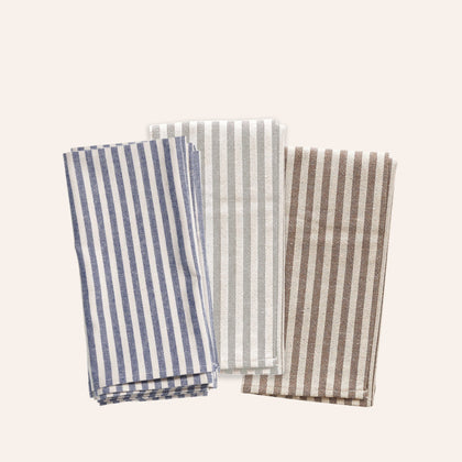 Organic Cotton Ticking Stripe Napkins (Set of 4)
