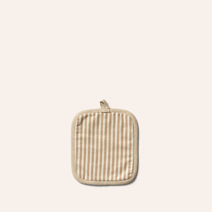 Organic Cotton Ticking Stripe Potholder in Cafe