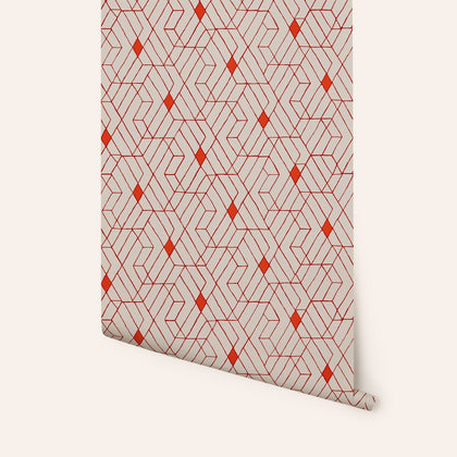 Wallpaper in Cayenne Quilt