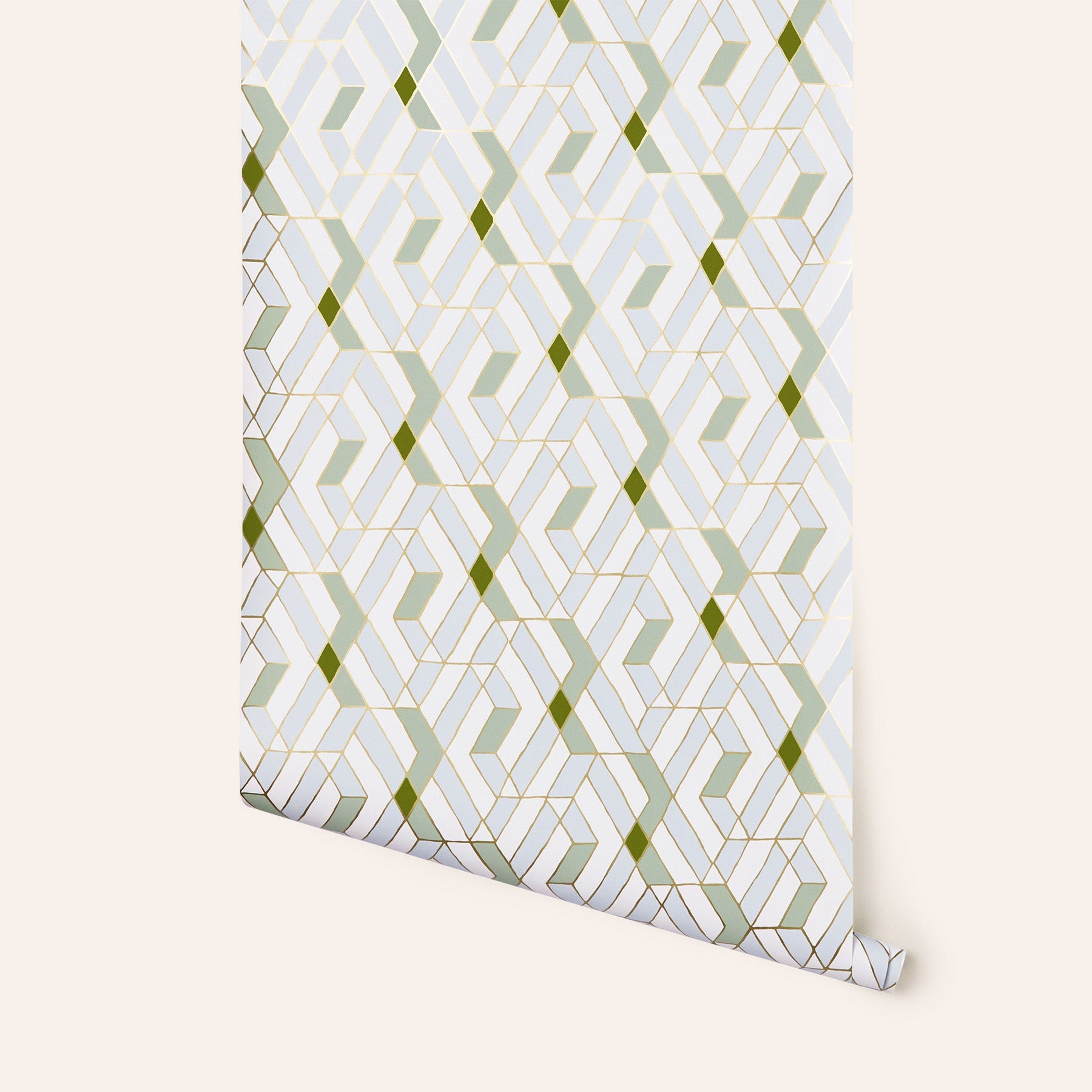 Wallpaper in Celadon Quilt