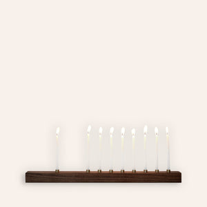 Walnut and Bronze Menorah