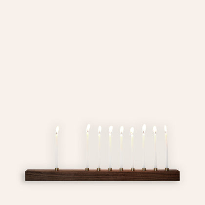 Walnut and Bronze Menorah