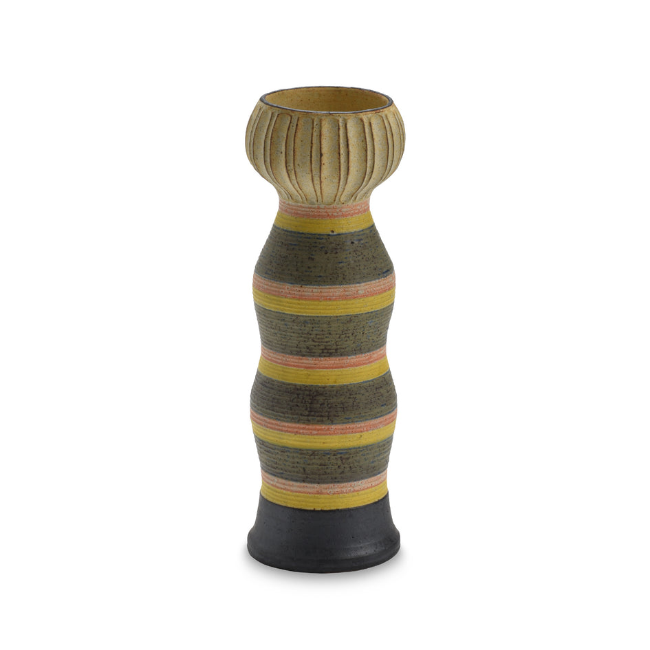 #53 Large Kokeshi Vessel with Horizontal Stripes Image 1