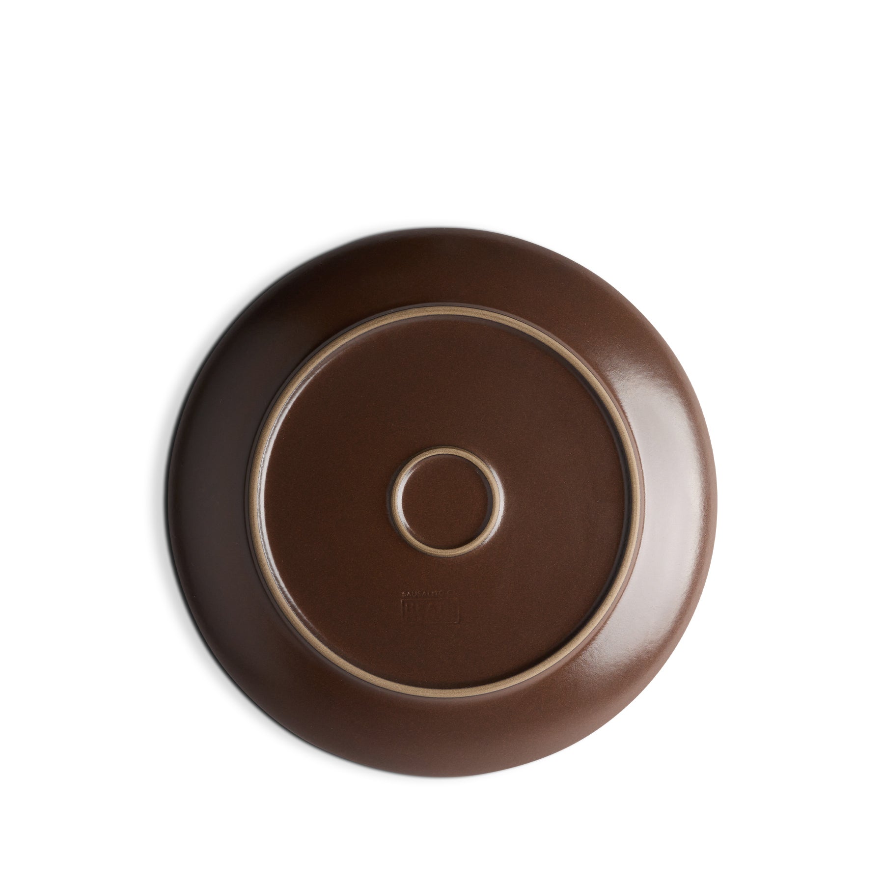102-87 Heath Ceramics Coupe Dinner Plate reverse in Chocolate Brown