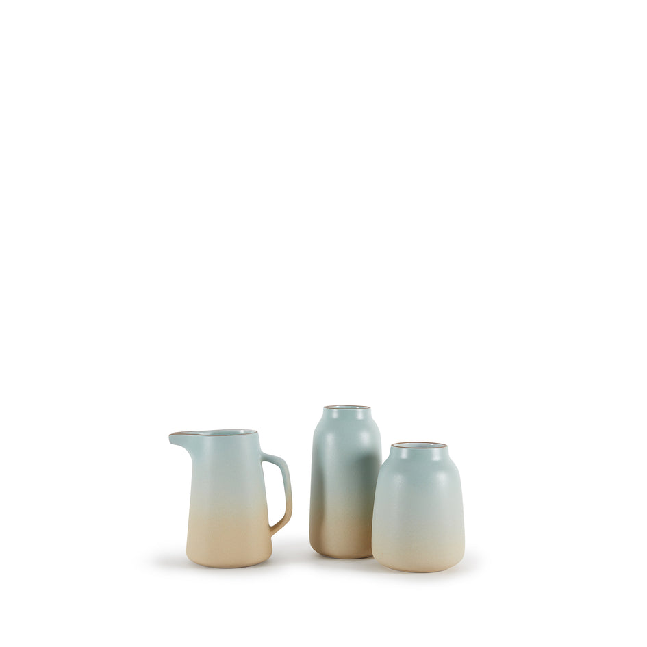 Wide Vase in Aqua and Barley Image 4