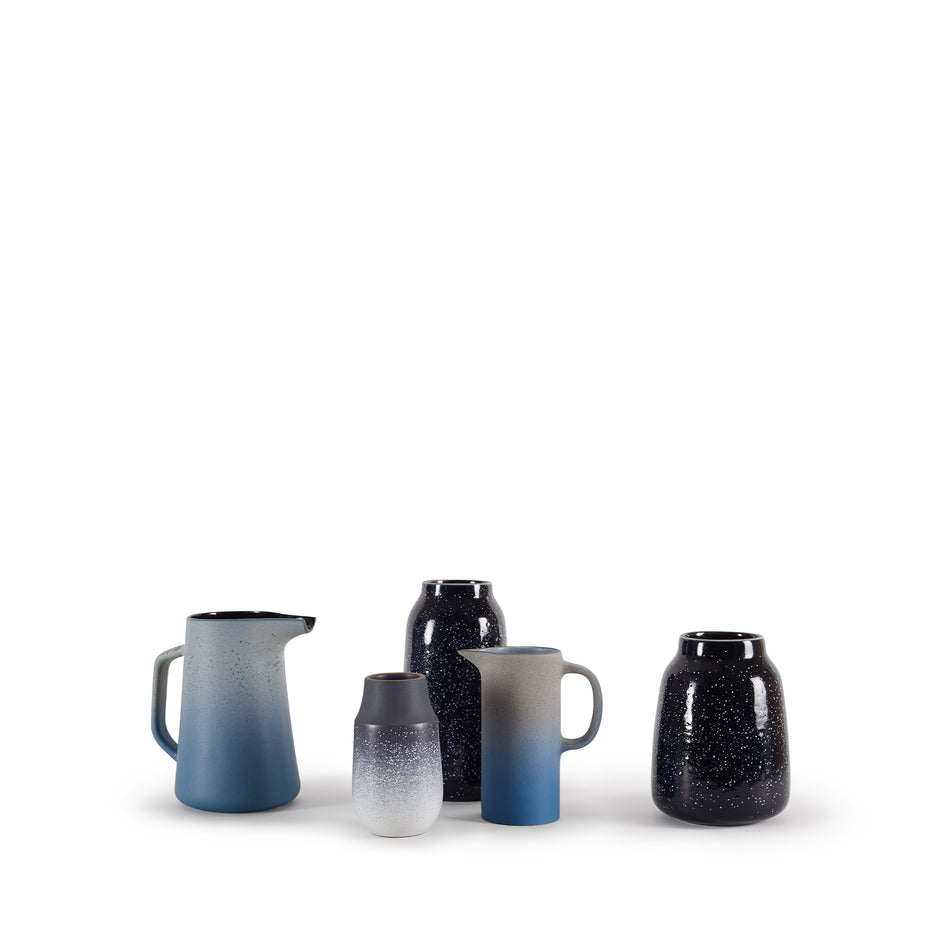 Neck Vase in Indigo and Opaque White Image 4