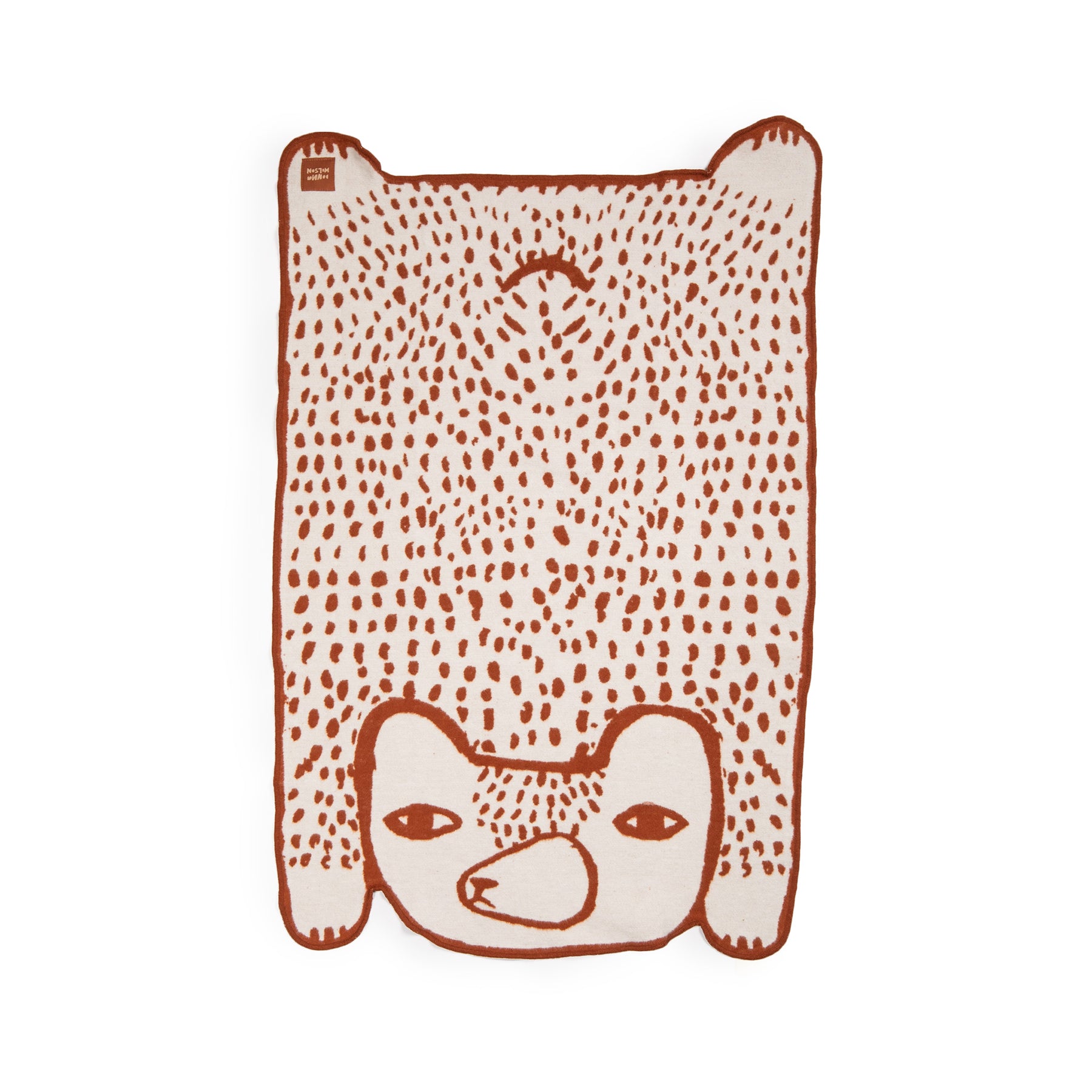 Bear Shaped Brushed Cotton Mini Blanket Zoom Image 1
