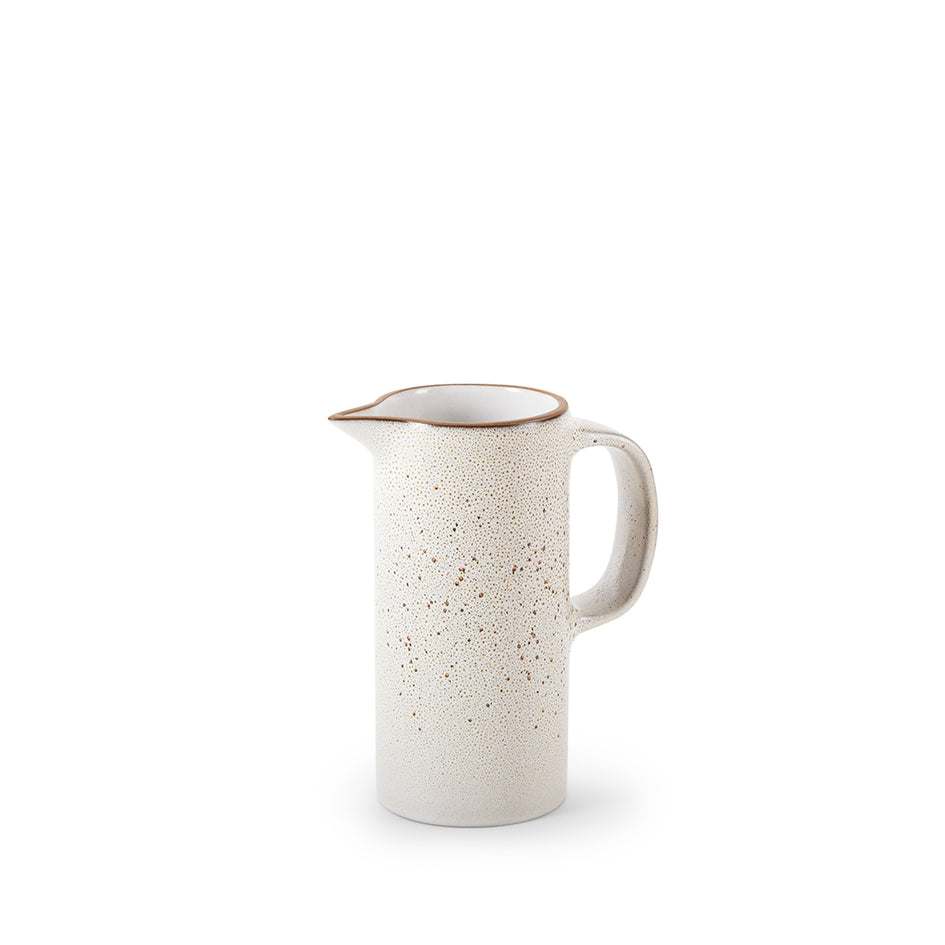 Small Pitcher in Opaque White and Matte Brown Image 1