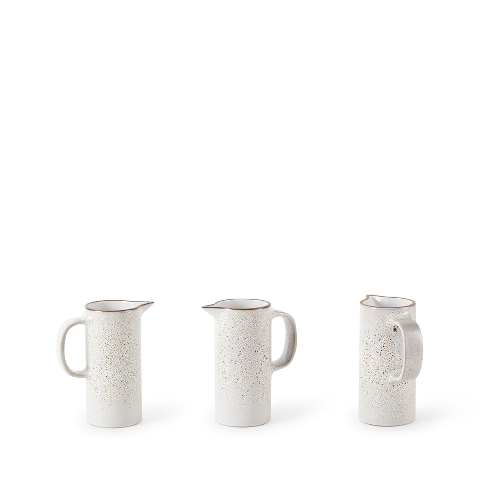 Small Pitcher in Opaque White and Matte Brown Image 2