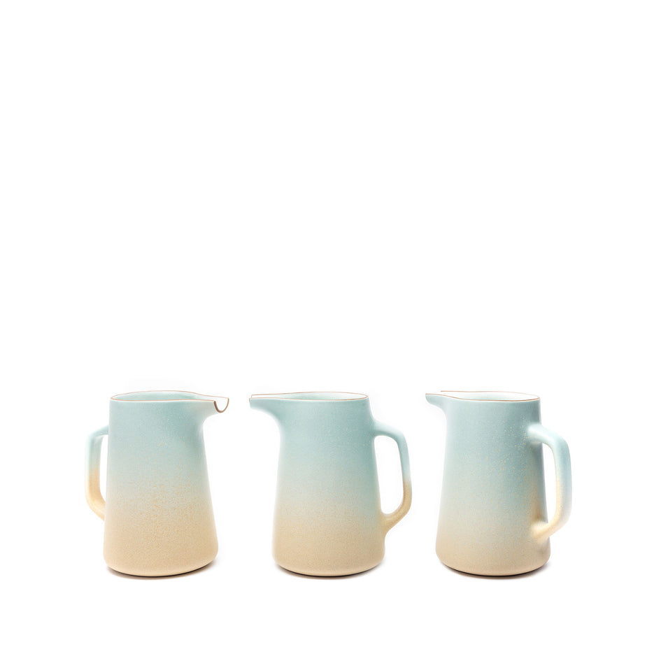 Large Pitcher in Aqua and Barley Image 2