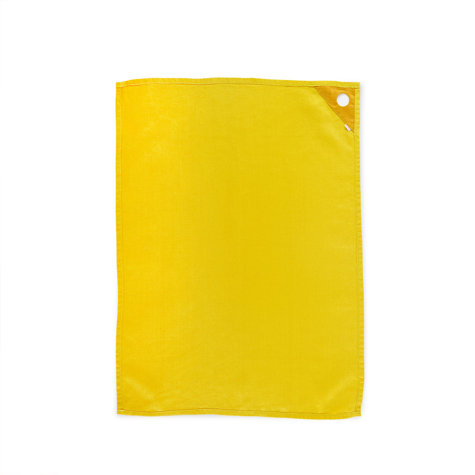 Linen Loop Tea Towel in Lemon Image 2