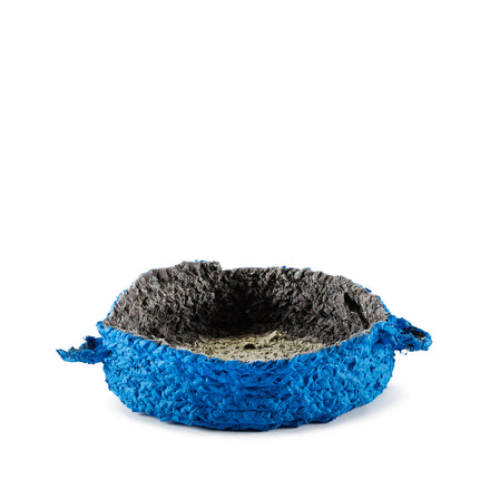 Small Round Nesting Tray in Blue and Grey