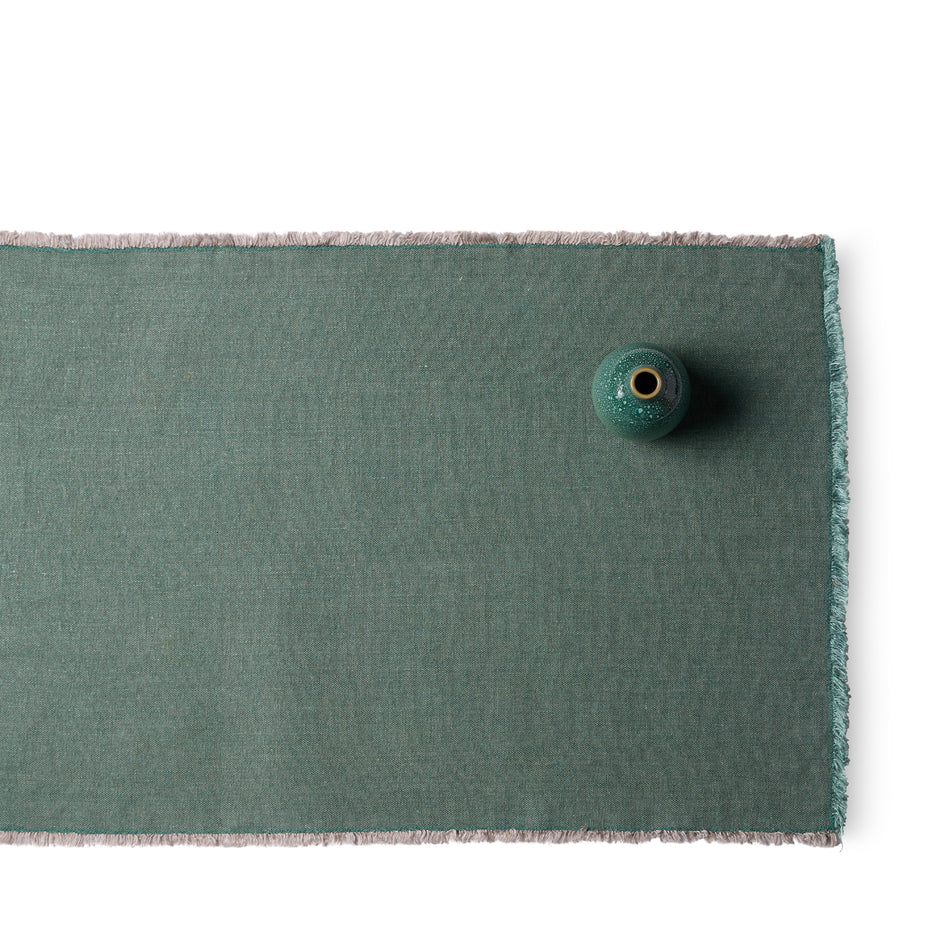 Hopsack Runner in Slate Green Image 1
