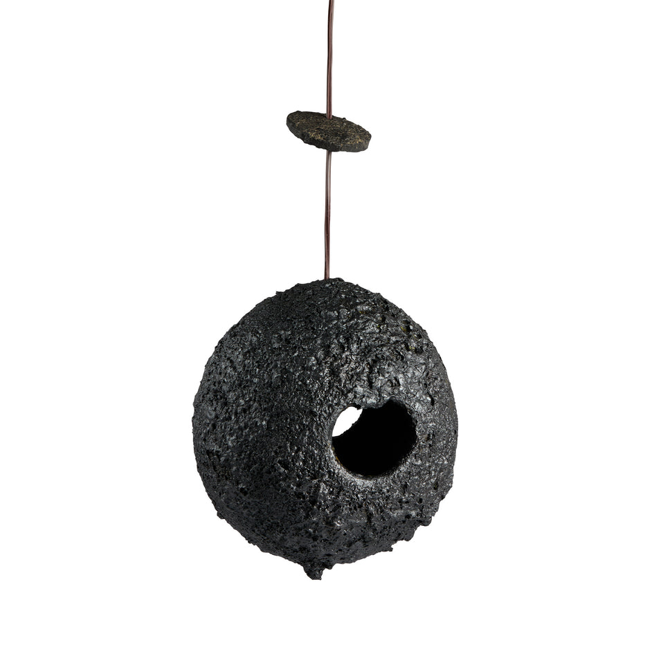 Ceramic Birdhouse in Black Image 1