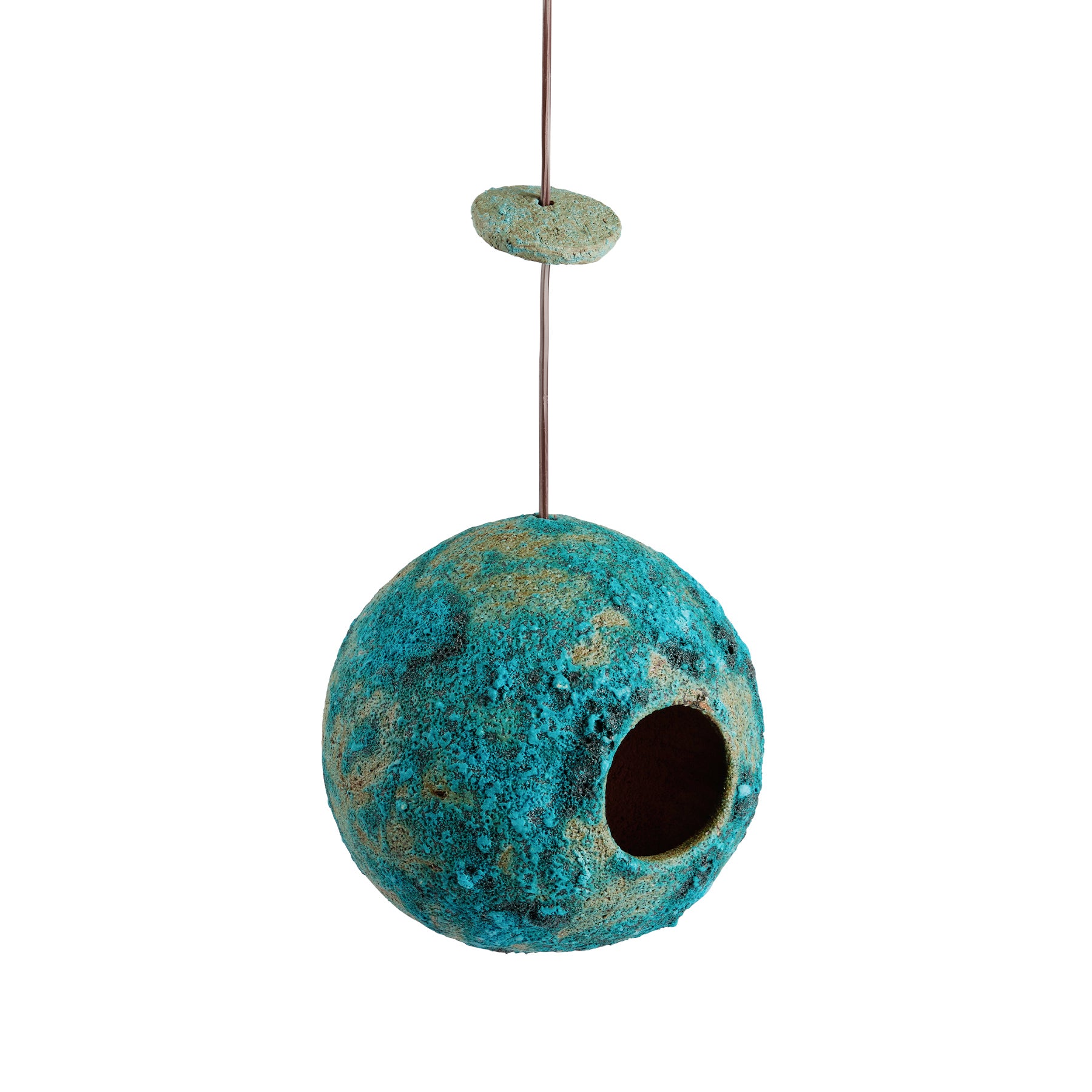 Ceramic Birdhouse in Blue Zoom Image 1
