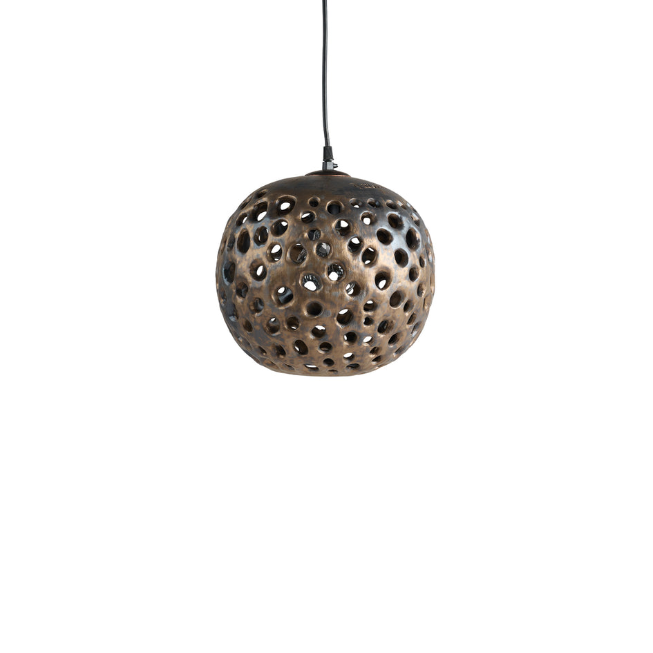 10" Ceramic Hanging Lantern in Bronze Image 1