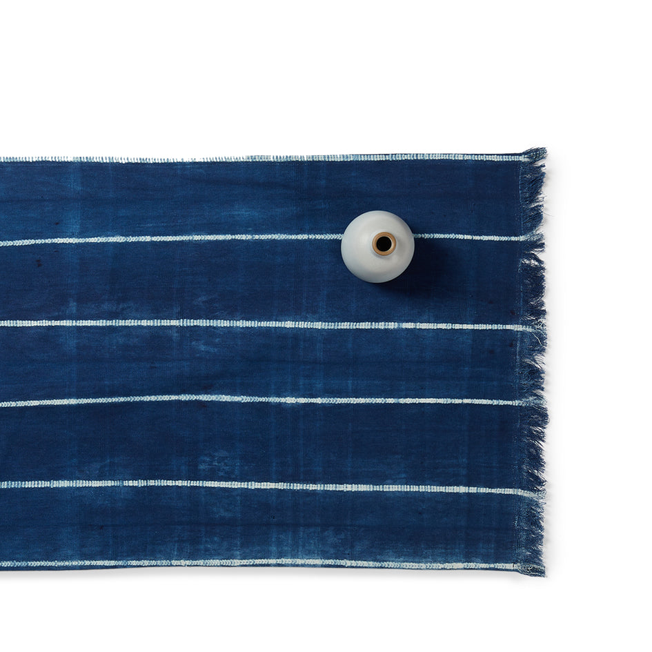 Indigo Cotton Tie Dyed Runner Image 1